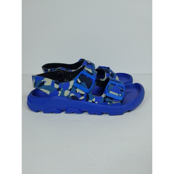 Birkenstock Mogami Birko-Flor Kids Size 33 US 2 Blue Camo Sandals - Picture 1 of 11